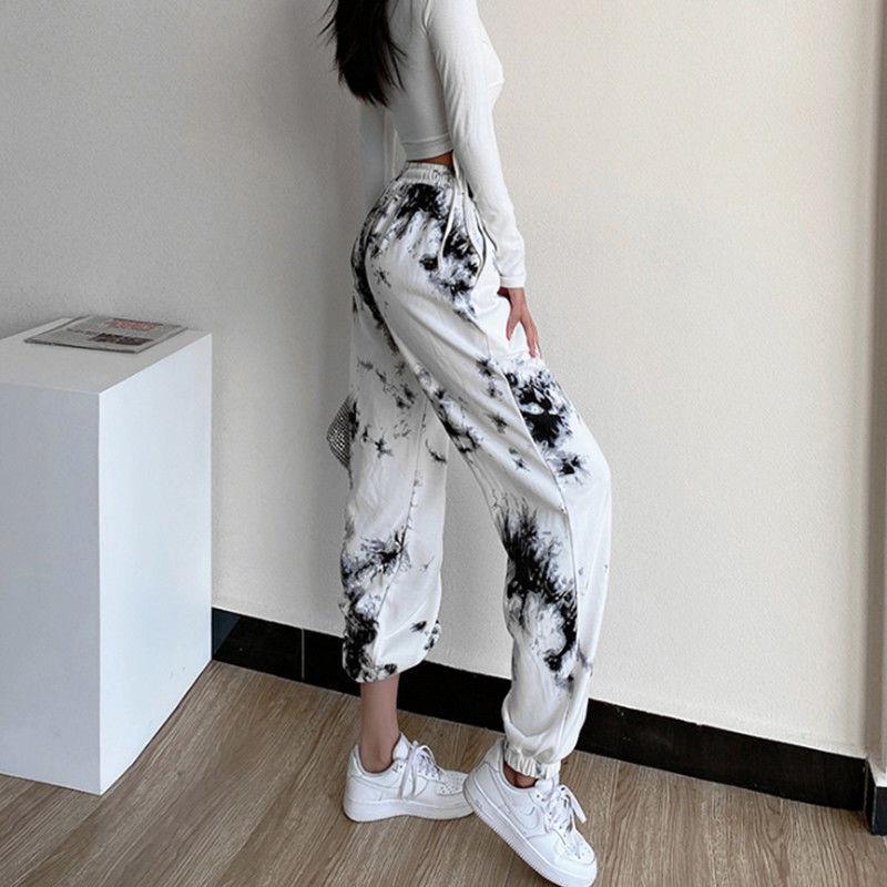 All-match Tie-dye High-waist Slim Casual Pants