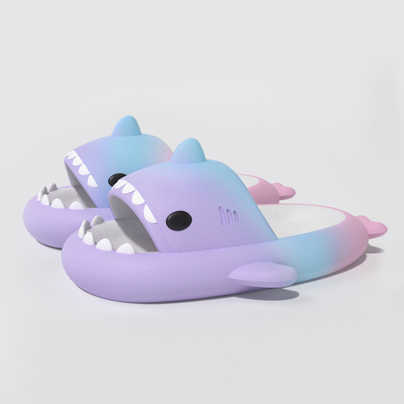 Gradient Rainbow Shark Slippers