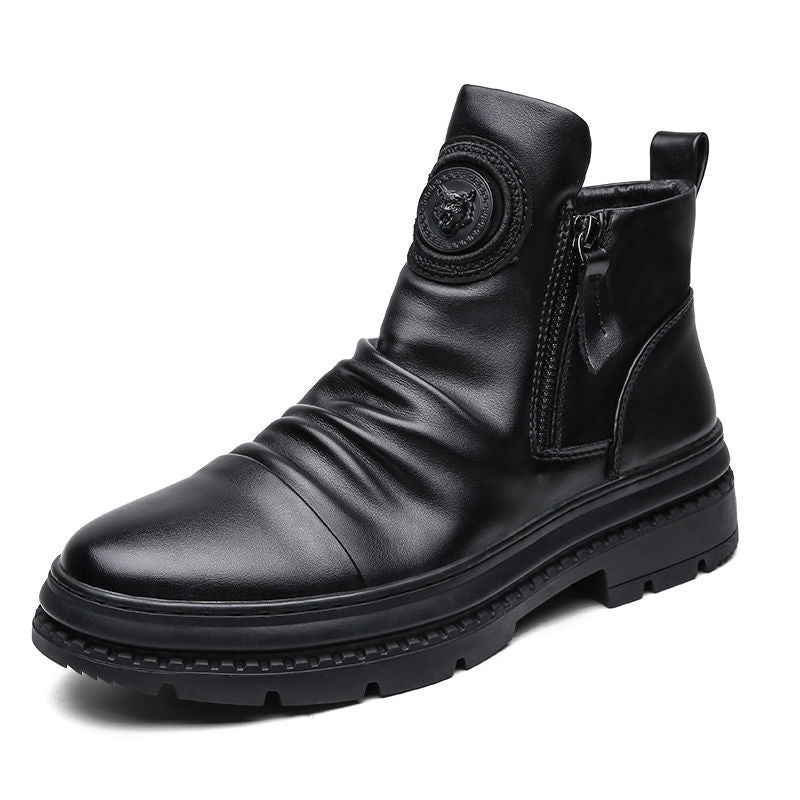 High-top Velvet Tactical Style Military Boots