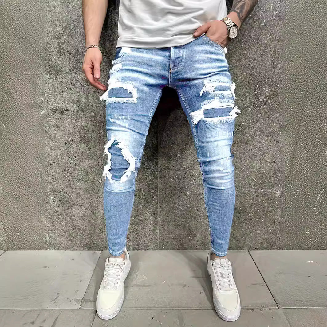 European Style Patch Jeans