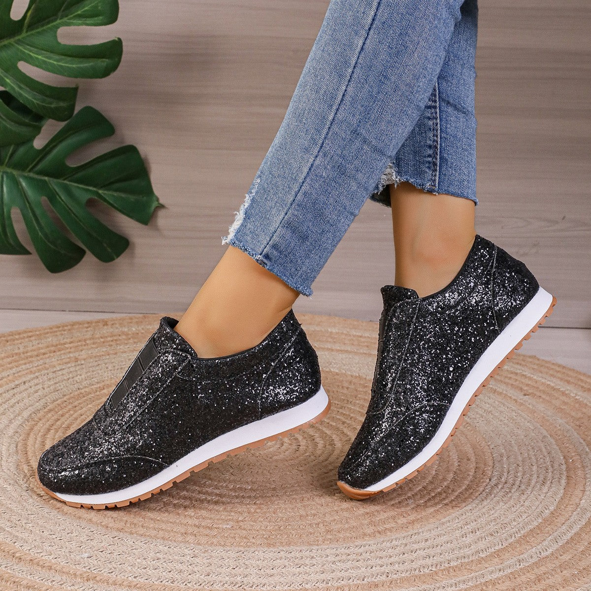 Sequined Flats Shoes