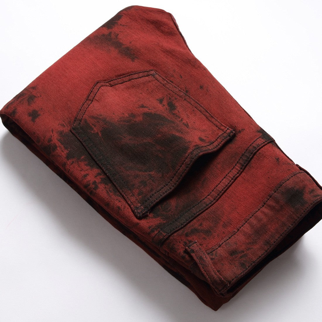 Stretch Tie Dyed Red Brick Jeans