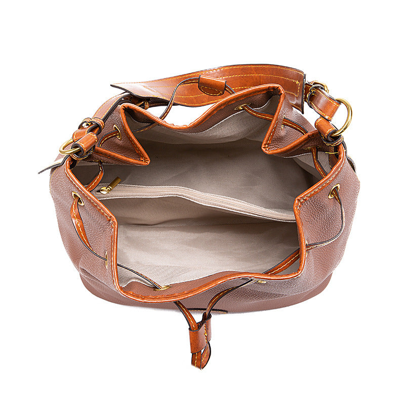 Drawstring Large-capacity Bucket Bag