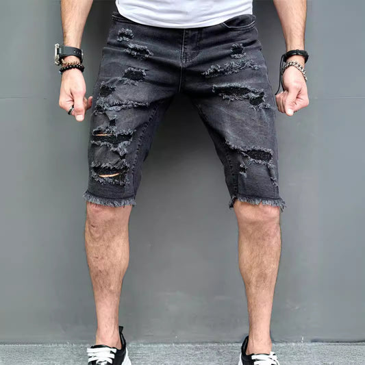 Five-point Slim Fit Denim Shorts