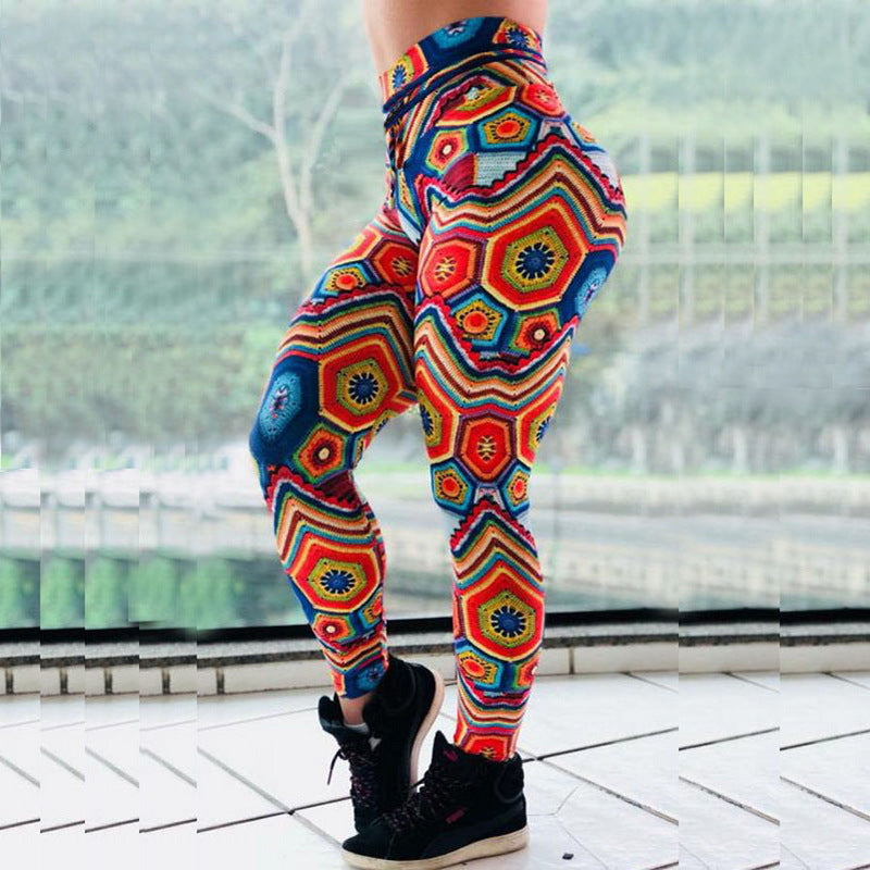 Colorful jacquard high waist