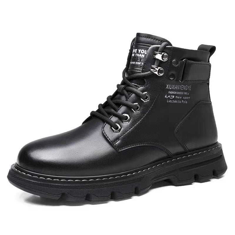 Men's New High Top Versatile Casual Leather Martin Boots