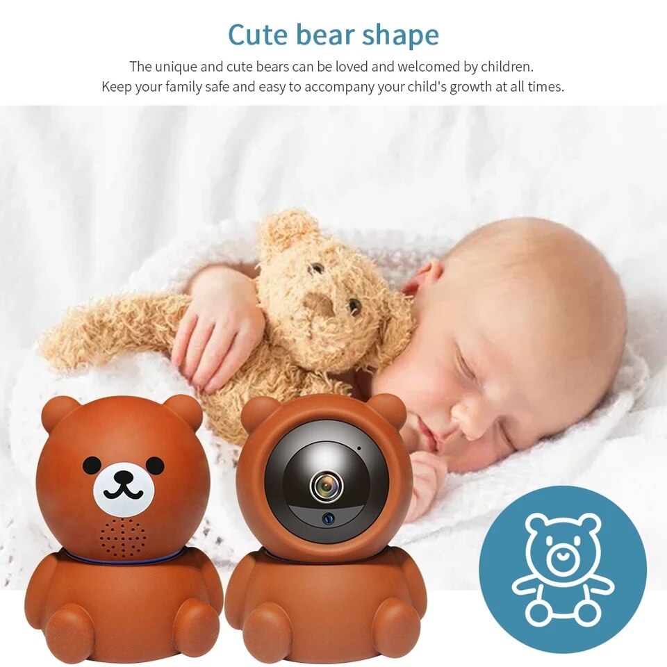 Bear Camera1080P Wifi IP-camera Automatische tracking IR Nachtzicht Beveiligingscamera voor thuis