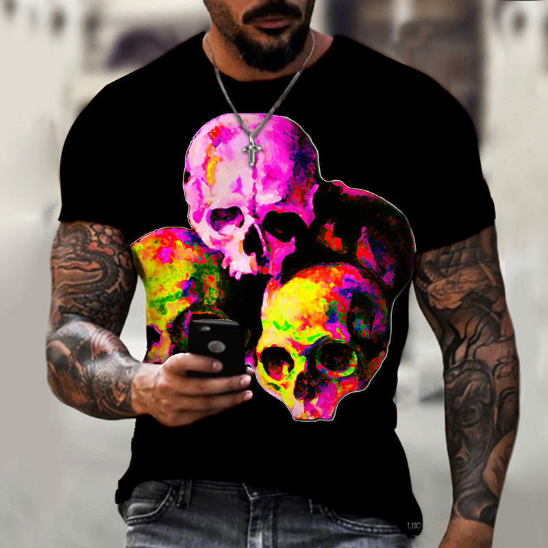 Zomer heren 3D digitaal geprint T-shirt korte mouw