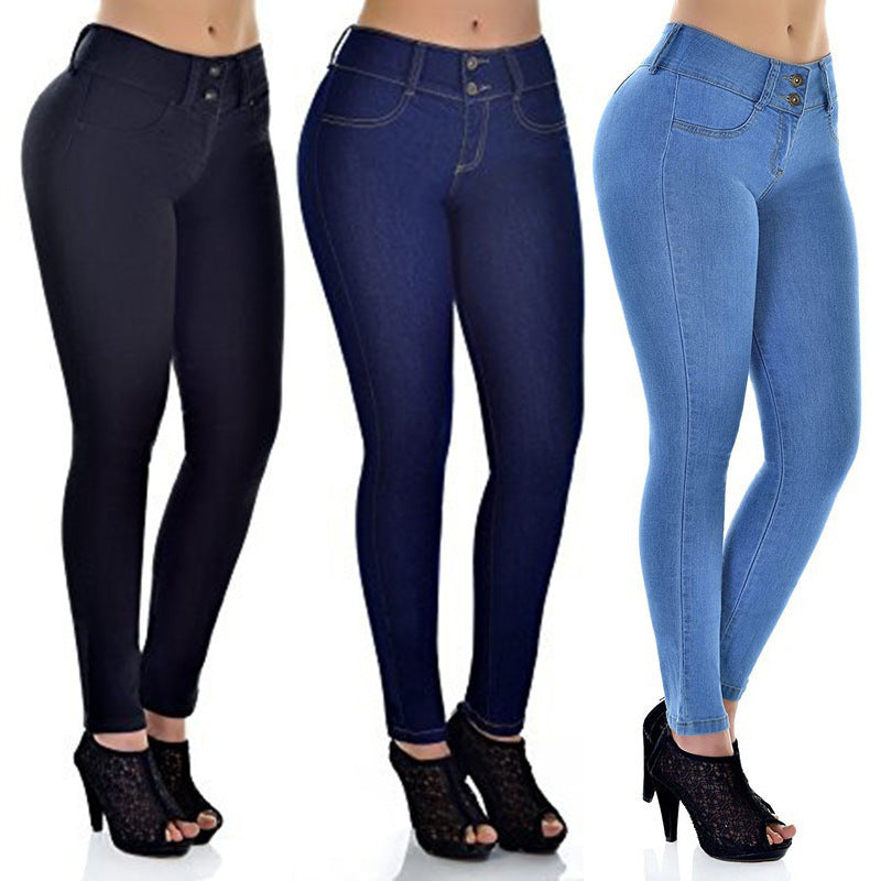 Pantalon en jean sexy taille haute