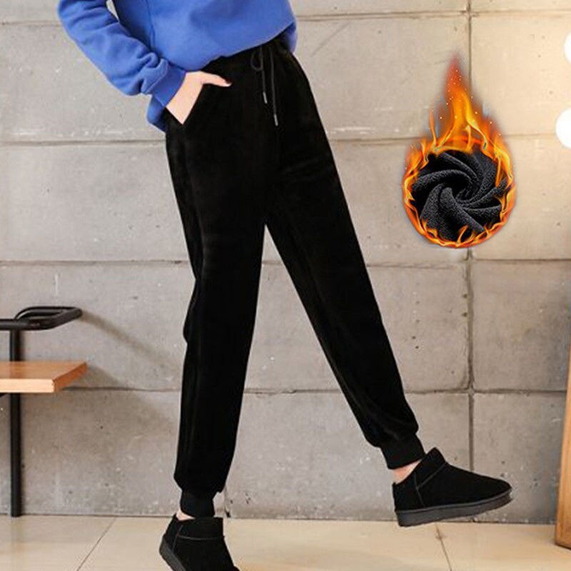 Winter Lamb Fur Cashmere Slim Pants