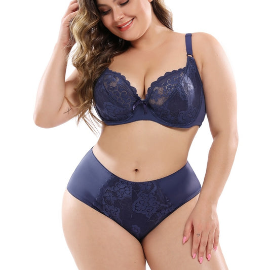 Lace plus size bra set