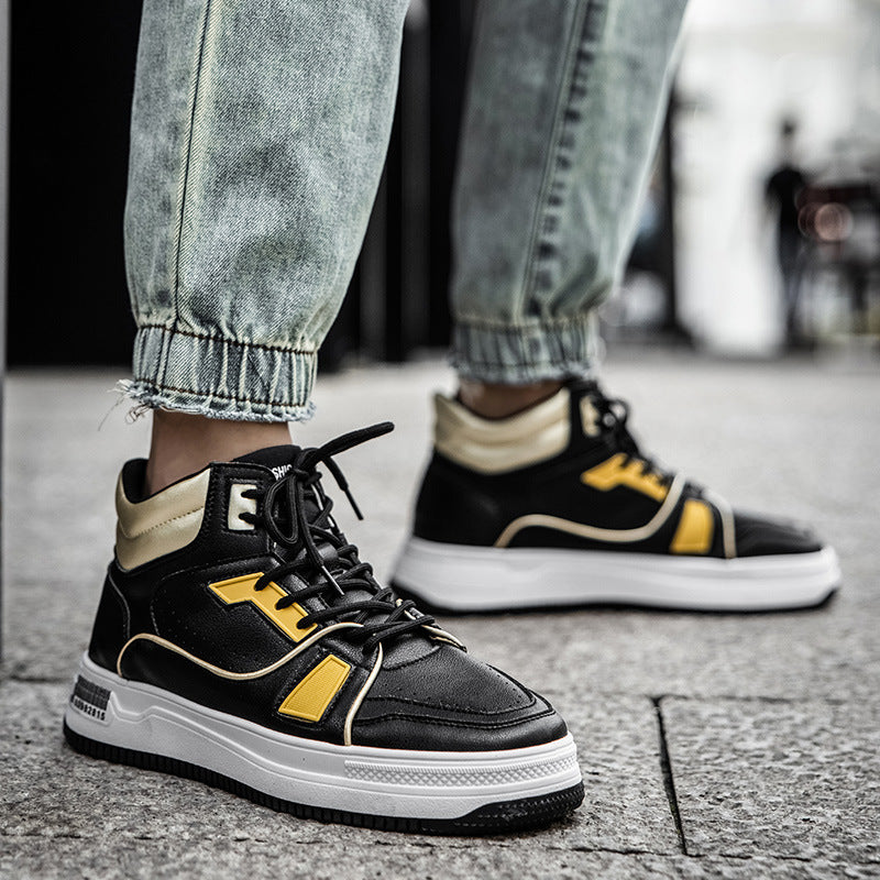 British High-top Shoes Mid-top Men's Boots Trendy Shoes Men's High-top Sneakers