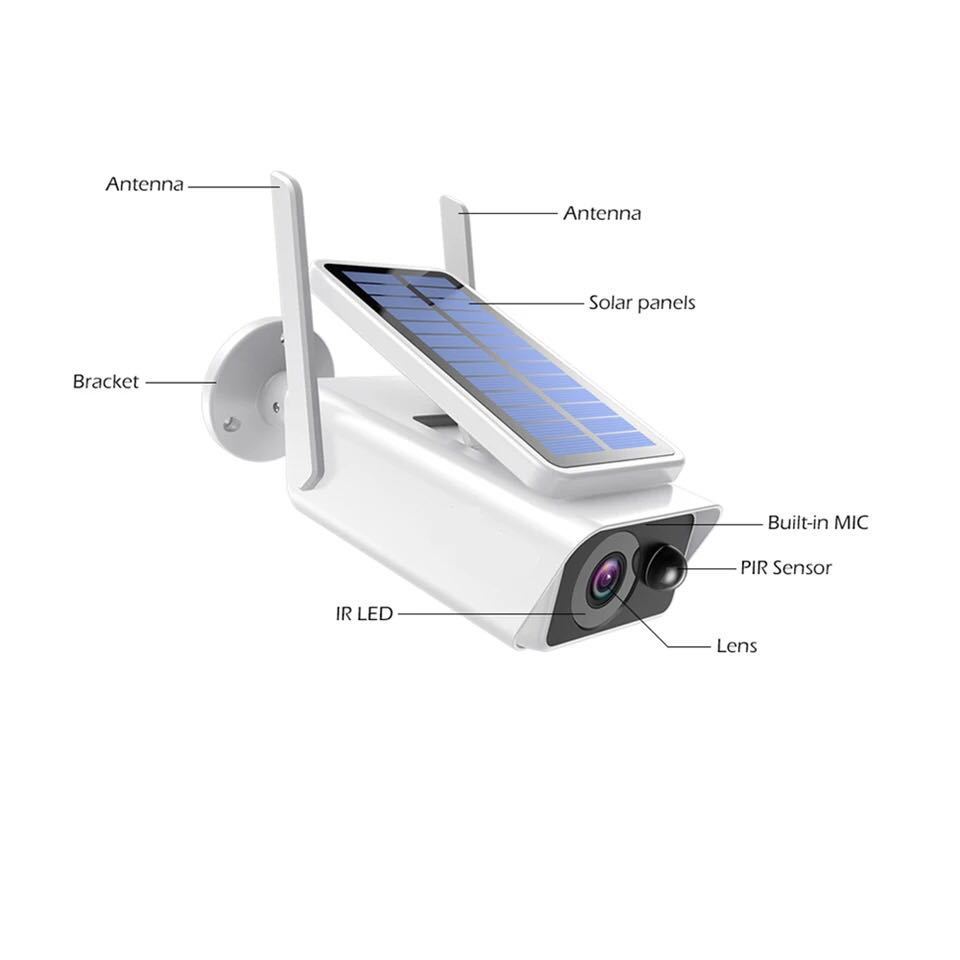 Draadloze wifi zonne-oplaadbare batterijcamera