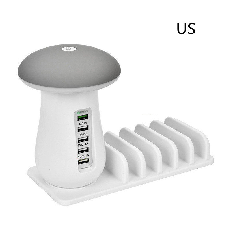 Paddenstoellamp LED-lamphouder USB-oplader Kantoorbenodigdheden voor thuis