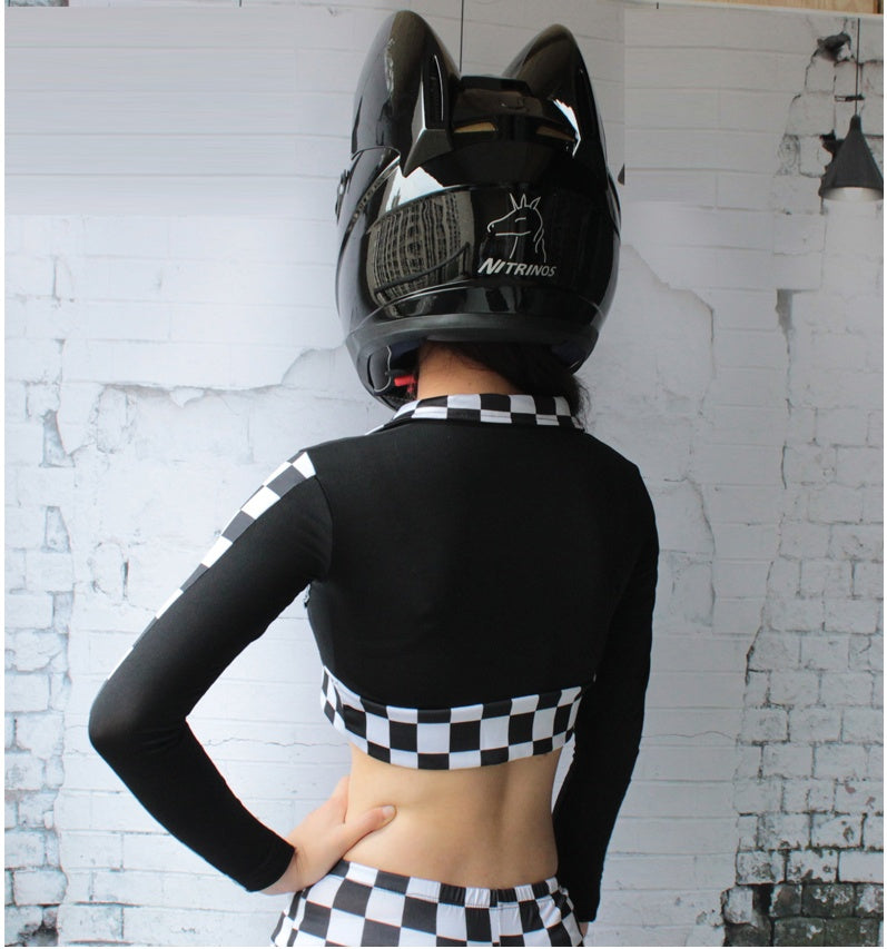 Full Helmet Locomotive Headless Rider Personality Cat Ears Full Cover