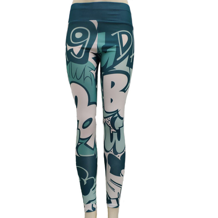 Printed Pants Slim Yoga Pants