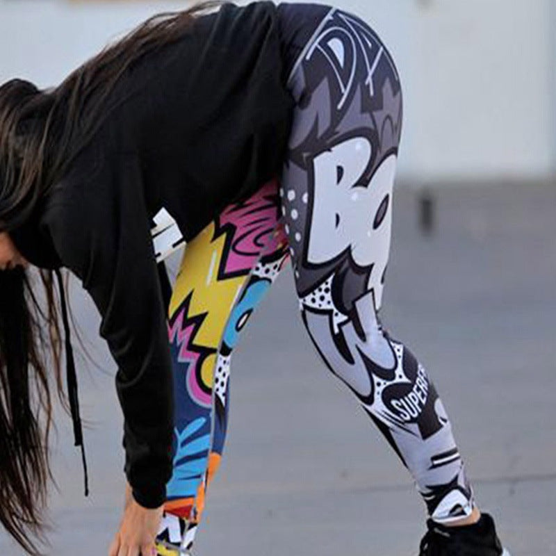 Printed Pants Slim Yoga Pants