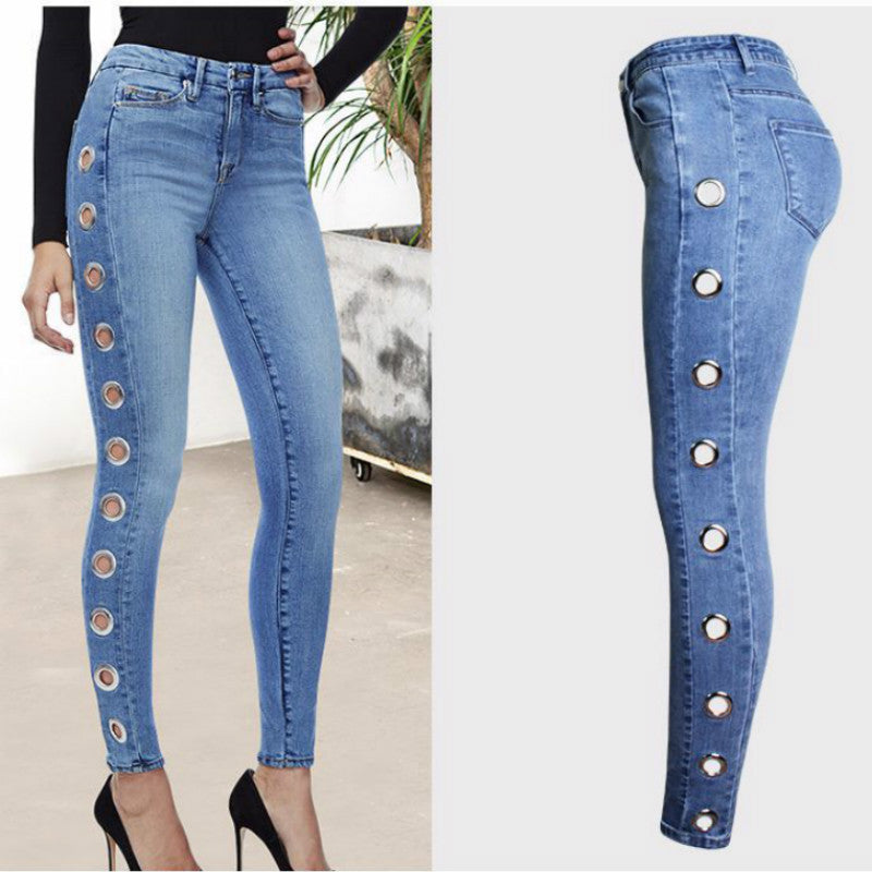 Fashion Tight Hoop Jeans For Women