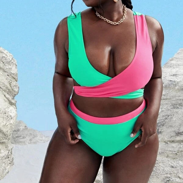 Plus Size High Waist Conservative Swimsuit