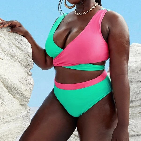 Plus Size High Waist Conservative Swimsuit