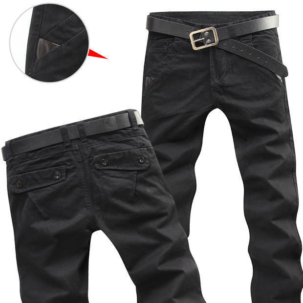 Straight-leg Cotton Casual Pants