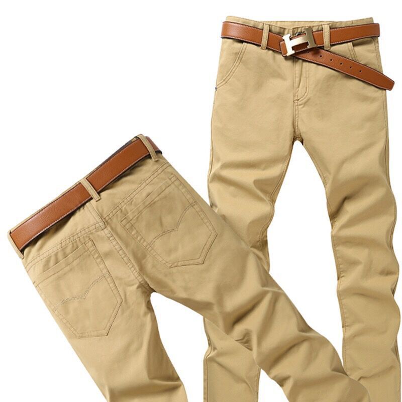 Straight-leg Cotton Casual Pants