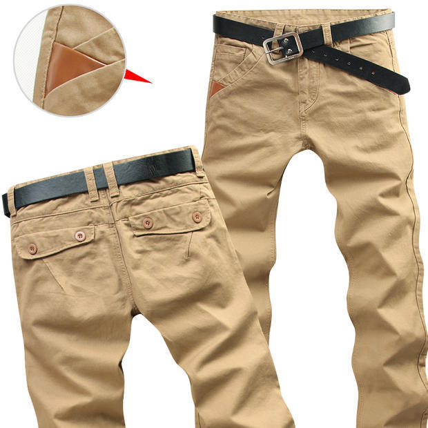 Straight-leg Cotton Casual Pants