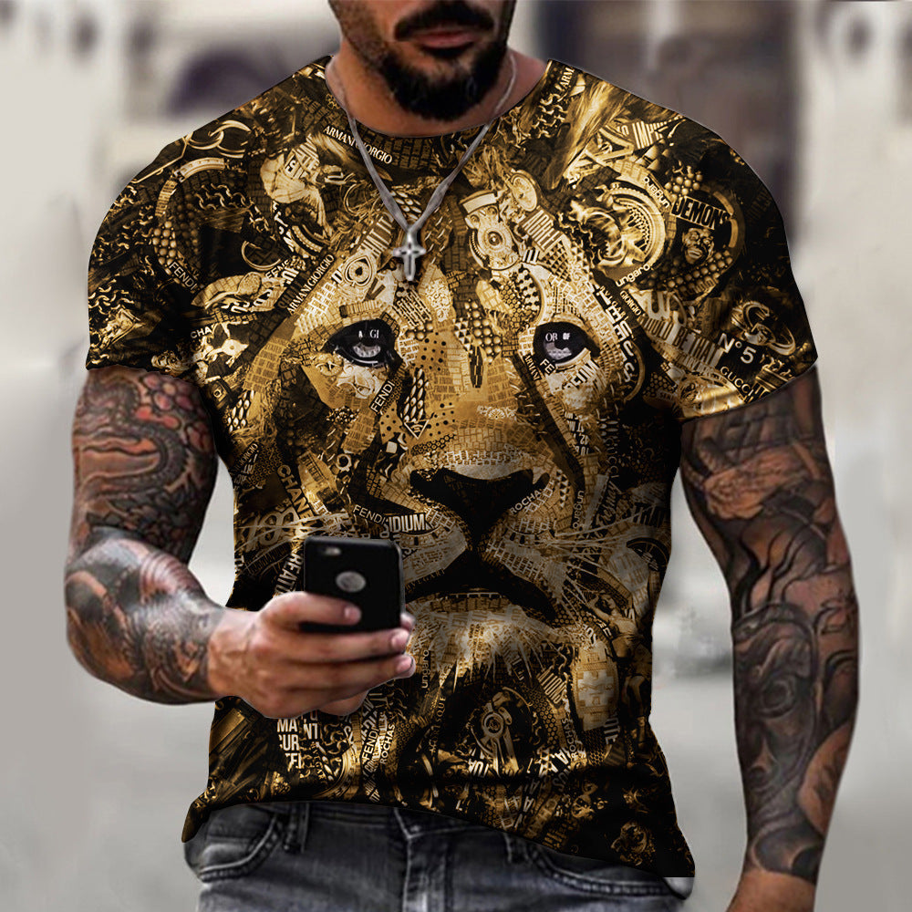 Tech Digital Lion Print T-Shirt