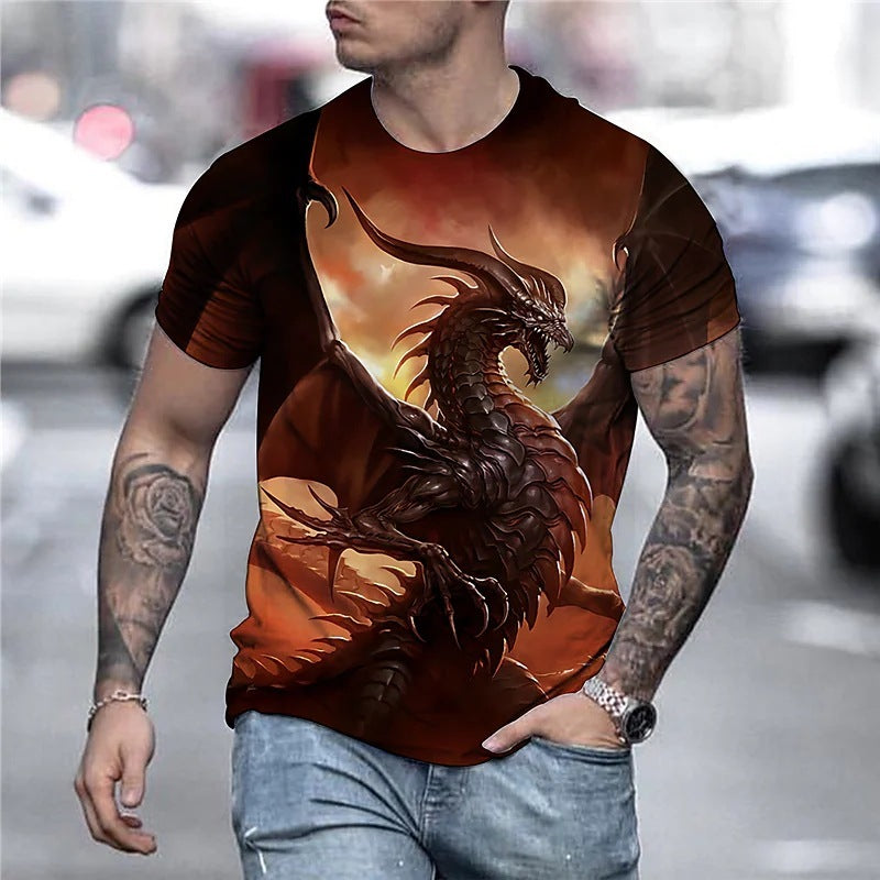 Animal Dragon Print Short Sleeve