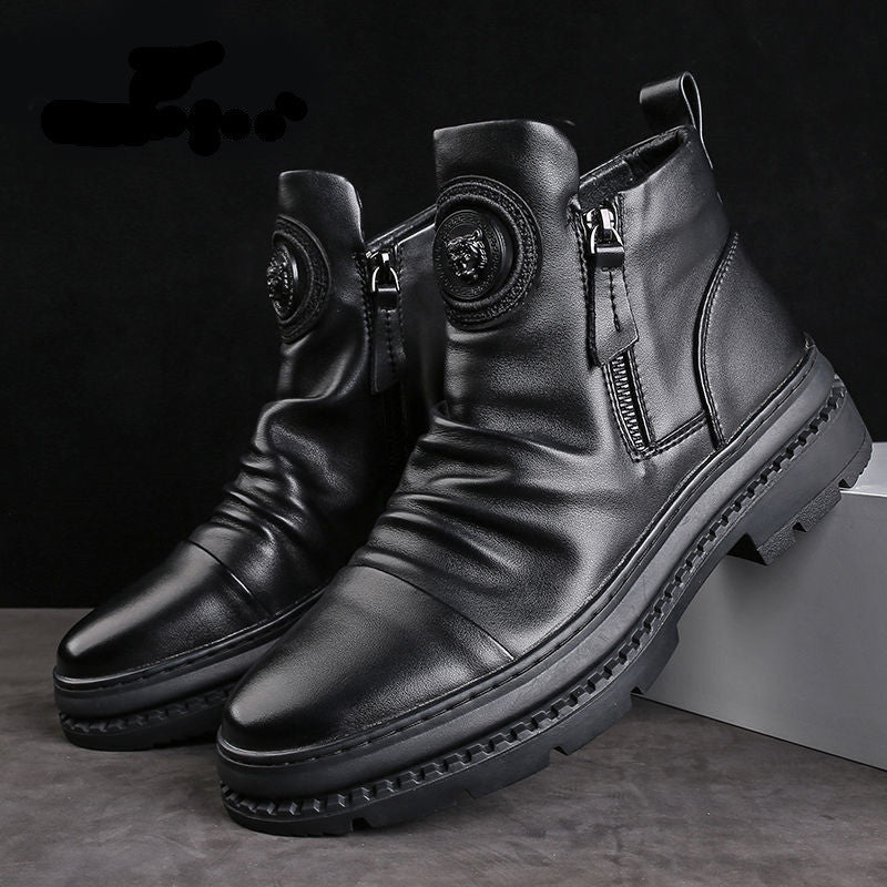 High-top Velvet Tactical Style Military Boots