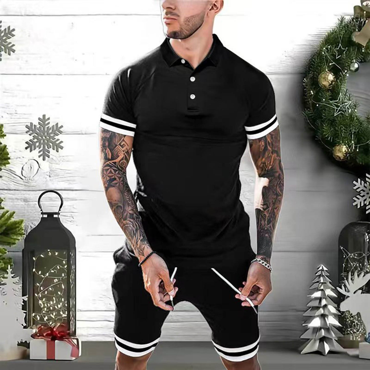 Heren korte sets 2-delige outfits Polo shirt Mode zomer trainingspakken Casual set Korte mouwen en shorts set voor heren