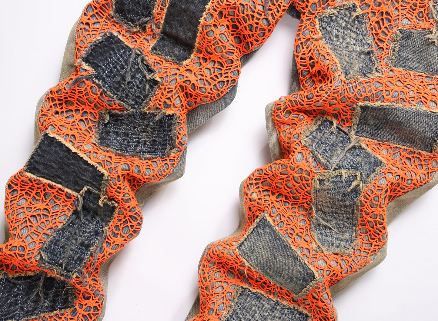 New Orange Letter Embroidered Jeans