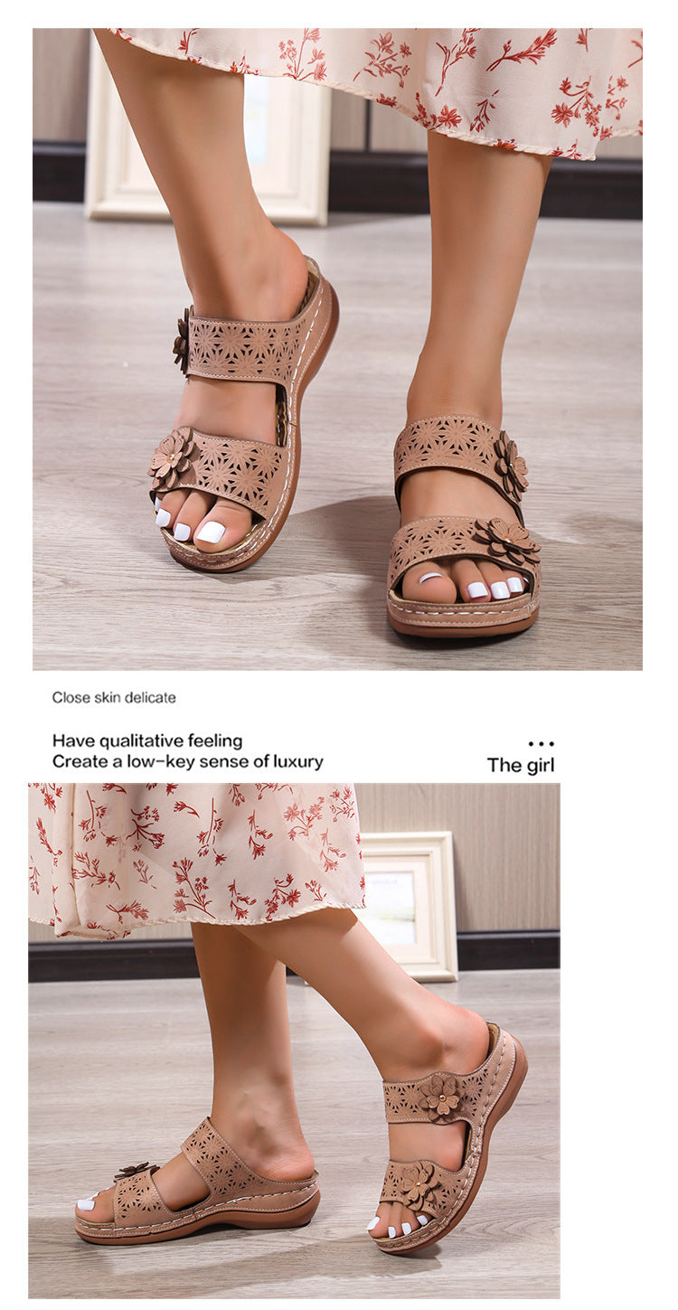 Casual Flower Flat Sandals