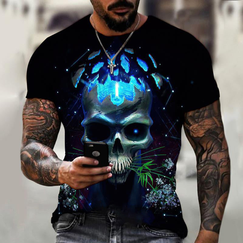 Personalized Fashion igital Skull Printed Top