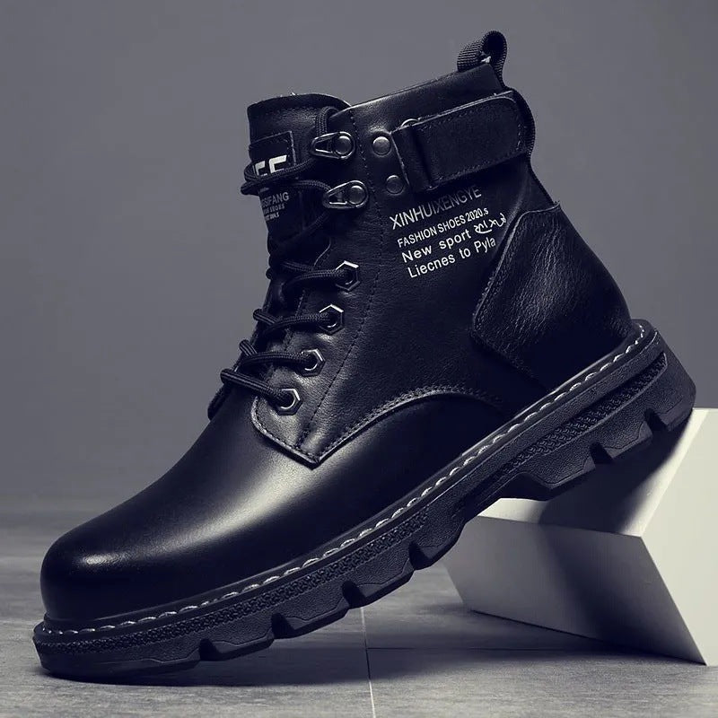 Men's New High Top Versatile Casual Leather Martin Boots