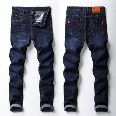 Straight Stretch Denim Trousers