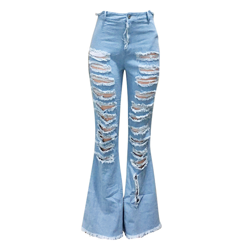 Personalized street trend flared denim pants