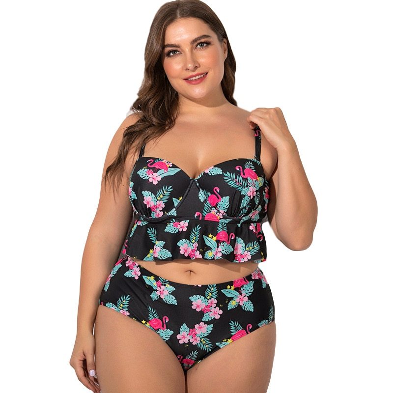 Split Boxer Bikini Plus Size