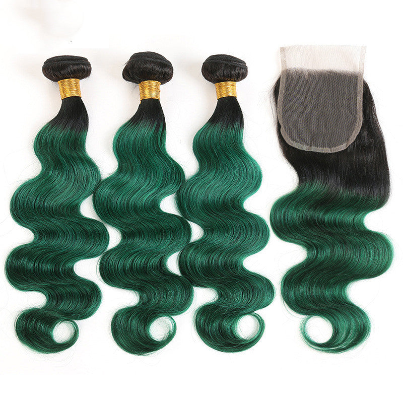 T1B groen body wave haar