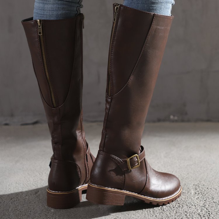 Women's long zipper boots