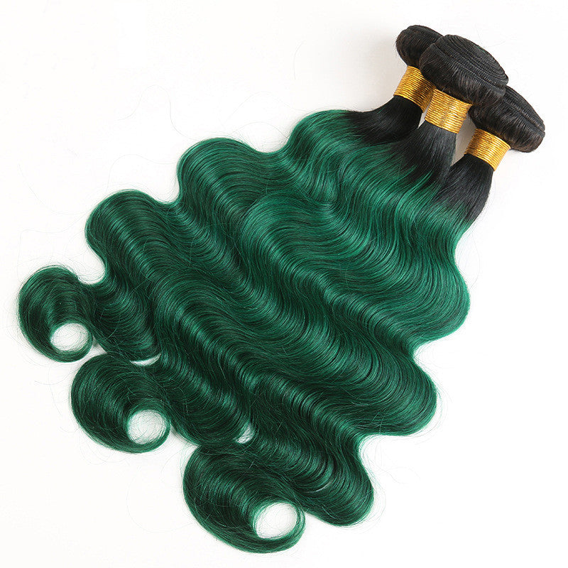 T1B groen body wave haar