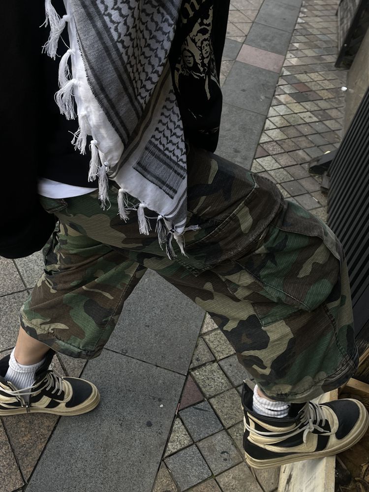 Two-way Camouflage Profile Pants Retro Washed