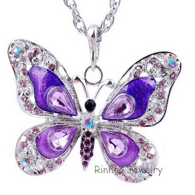 Collier papillon coloré