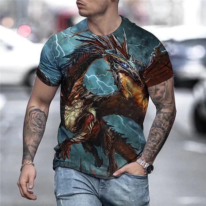 Animal Dragon Print Short Sleeve