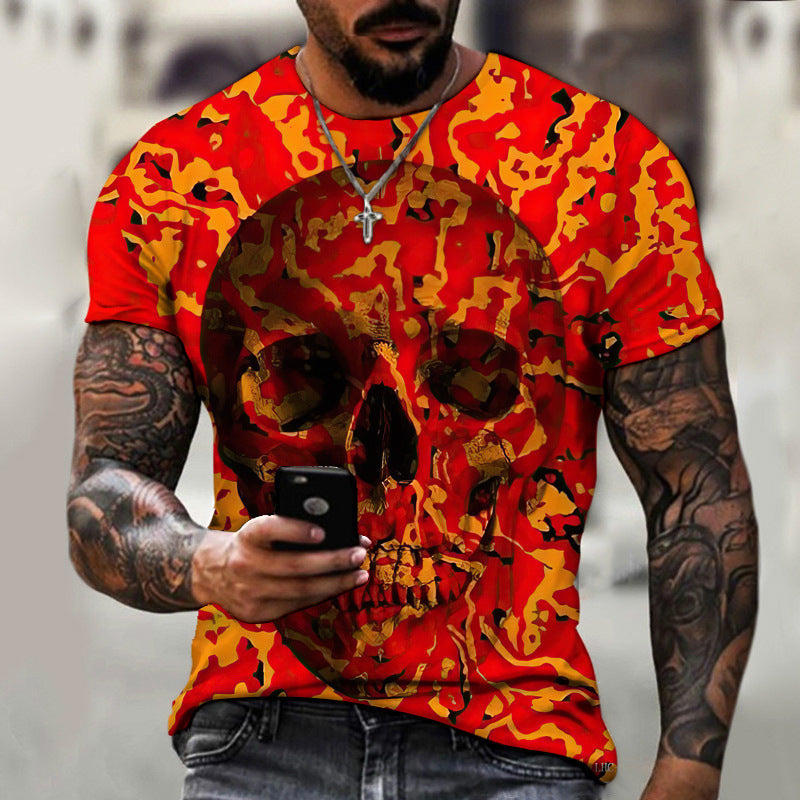 Zomer heren 3D digitaal geprint T-shirt korte mouw