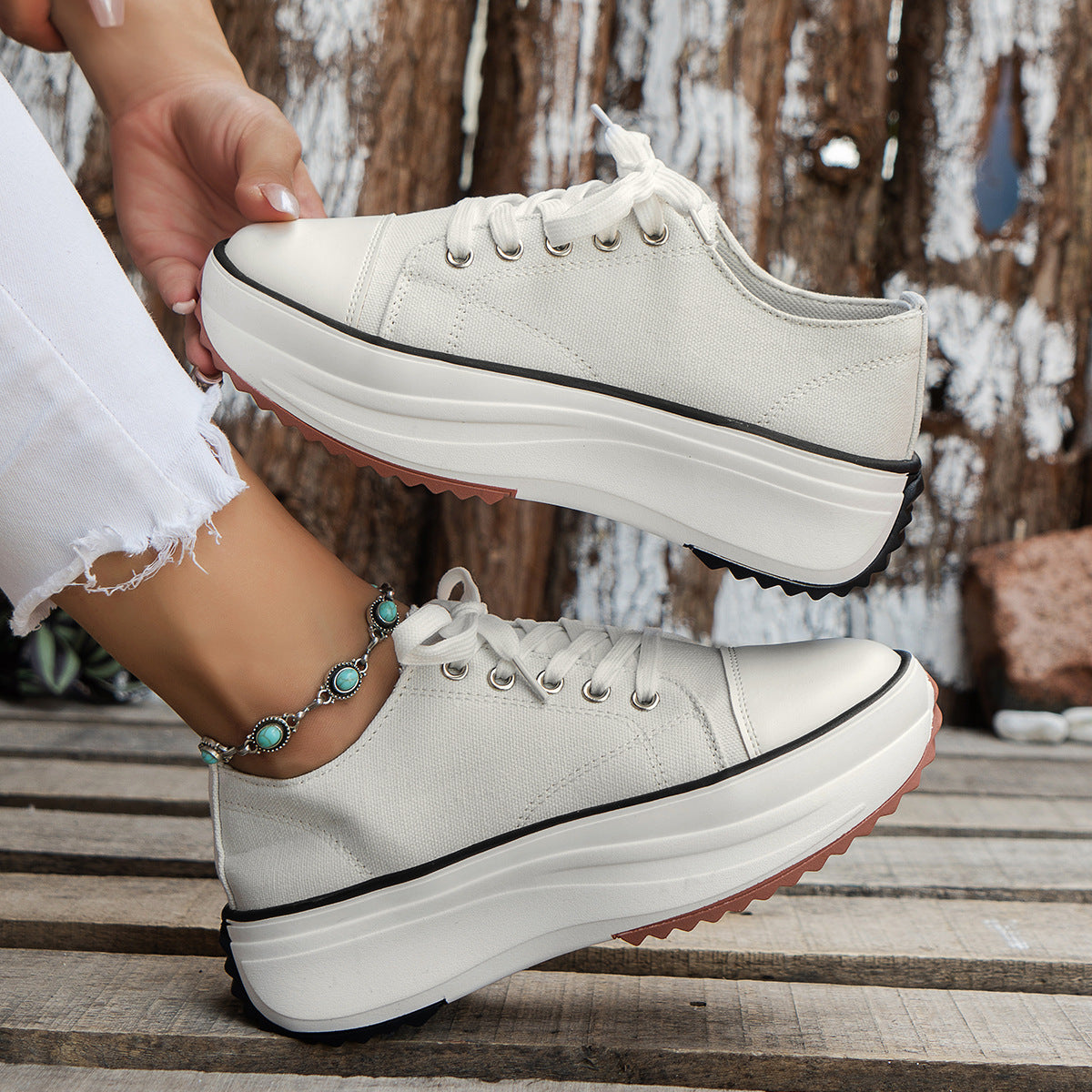 Low-top Lace Up Casual Shoes