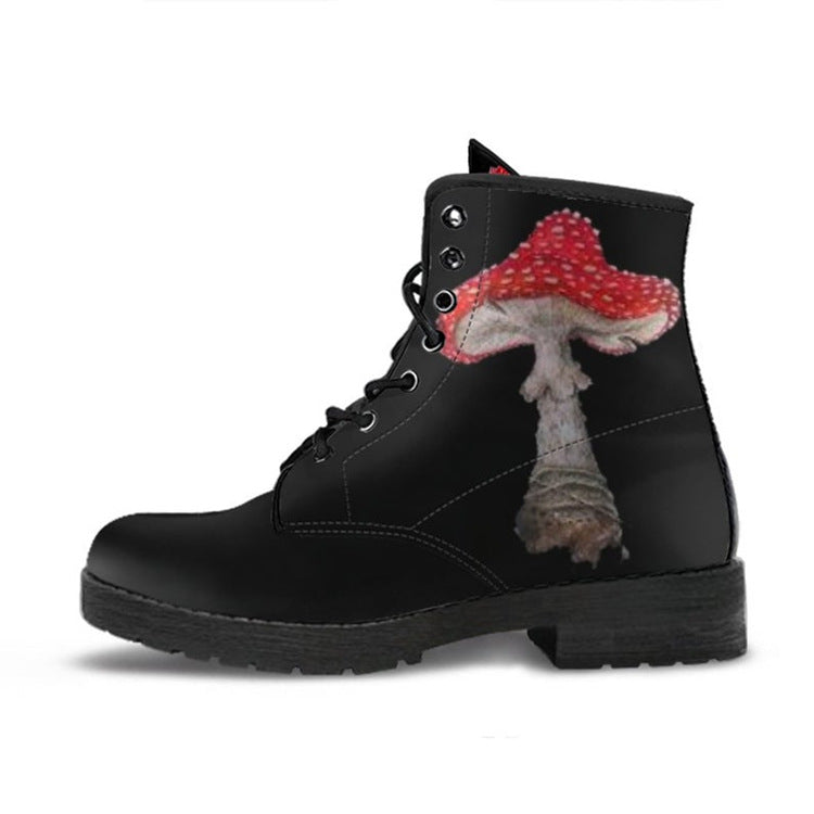 Mushroom Pattern Lace-up Martin Boots