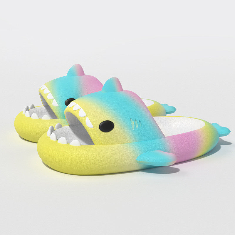 Gradient Rainbow Shark Slippers