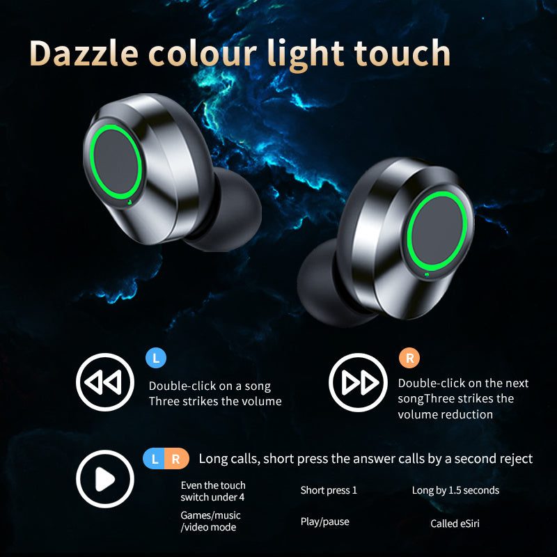 YD03 Draadloze Bluetooth Headset TWS Groot Scherm Smart Digitaal Display In Ear Ademhalingslicht