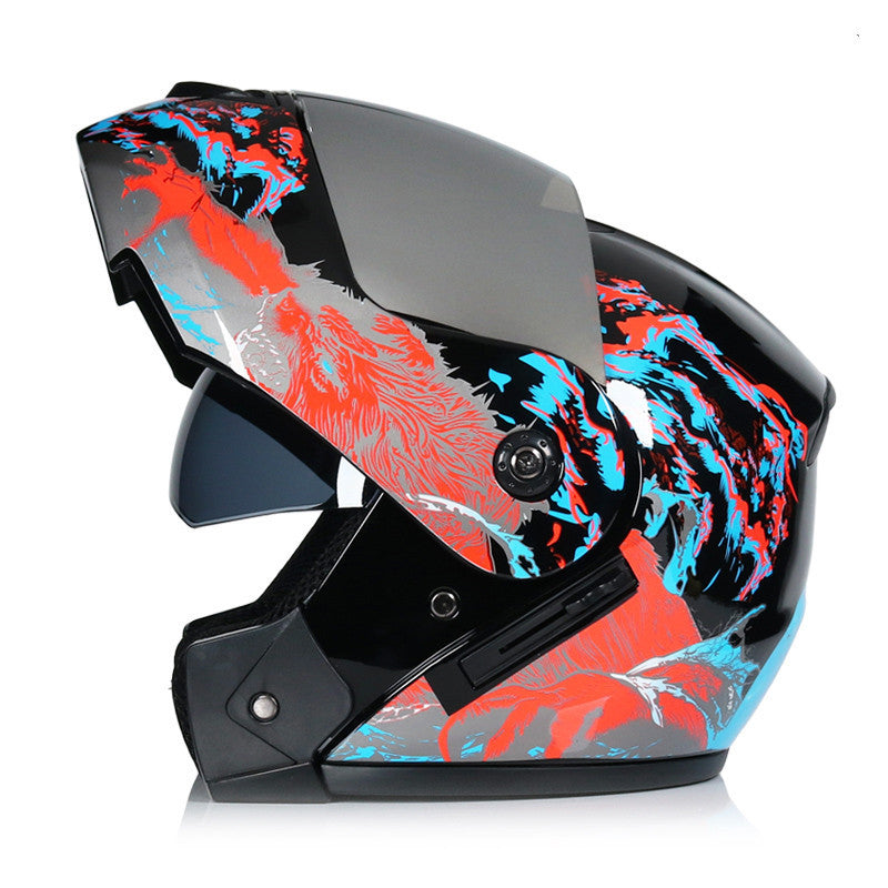 Motorcycle Winter Double-lens Uncovered Helmet